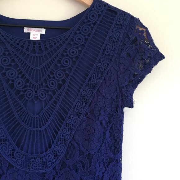 ⚪ 3/$15  xhilaration lace overlay mini dress - Picture 1 of 14